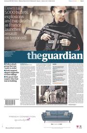 The Guardian () Newspaper Front Page for 19 November 2015