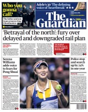 The Guardian () Newspaper Front Page for 19 November 2021