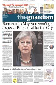 The Guardian () Newspaper Front Page for 19 December 2017