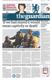 The Guardian () Newspaper Front Page for 19 February 2015