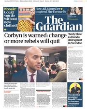 The Guardian () Newspaper Front Page for 19 February 2019
