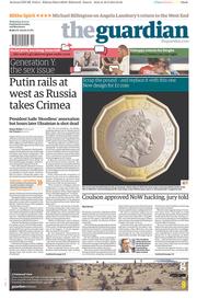 The Guardian () Newspaper Front Page for 19 March 2014