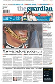The Guardian () Newspaper Front Page for 19 July 2013