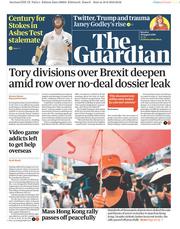 The Guardian () Newspaper Front Page for 19 August 2019