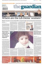 The Guardian () Newspaper Front Page for 19 September 2013