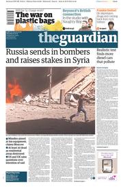The Guardian () Newspaper Front Page for 1 October 2015
