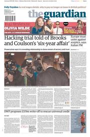 The Guardian () Newspaper Front Page for 1 November 2013