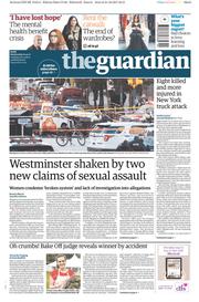 The Guardian () Newspaper Front Page for 1 November 2017