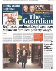 The Guardian () Newspaper Front Page for 1 November 2019