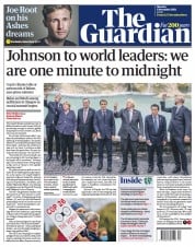 The Guardian () Newspaper Front Page for 1 November 2021