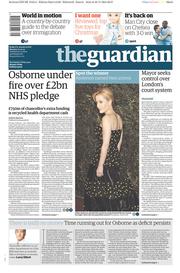 The Guardian () Newspaper Front Page for 1 December 2014