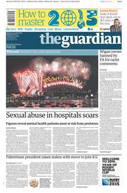 The Guardian () Newspaper Front Page for 1 January 2015