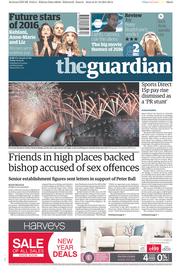 The Guardian () Newspaper Front Page for 1 January 2016