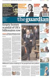 The Guardian () Newspaper Front Page for 1 February 2014