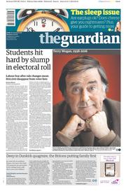 The Guardian () Newspaper Front Page for 1 February 2016