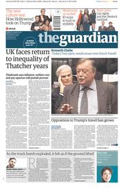 The Guardian () Newspaper Front Page for 1 February 2017