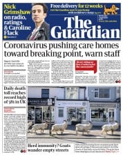 The Guardian () Newspaper Front Page for 1 April 2020