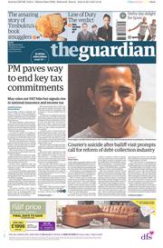 The Guardian () Newspaper Front Page for 1 May 2017
