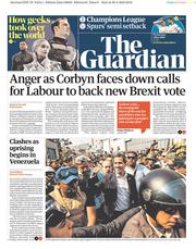 The Guardian () Newspaper Front Page for 1 May 2019