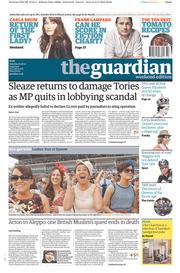The Guardian () Newspaper Front Page for 1 June 2013