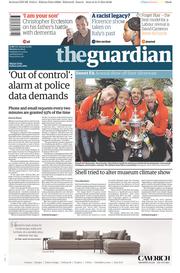 The Guardian () Newspaper Front Page for 1 June 2015