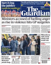 The Guardian () Newspaper Front Page for 1 June 2022