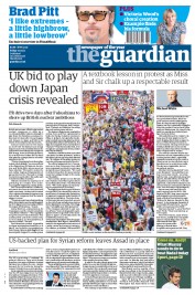 The Guardian () Newspaper Front Page for 1 July 2011