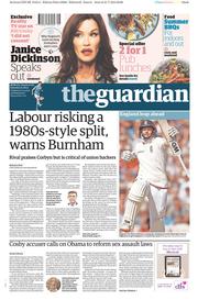 The Guardian () Newspaper Front Page for 1 August 2015