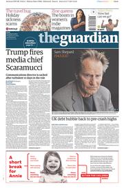 The Guardian () Newspaper Front Page for 1 August 2017