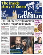The Guardian () Newspaper Front Page for 1 August 2020