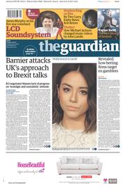 The Guardian () Newspaper Front Page for 1 September 2017