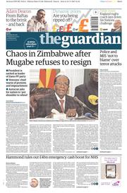 The Guardian () Newspaper Front Page for 20 November 2017