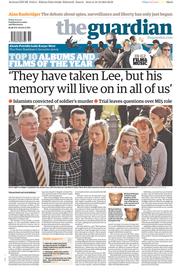 The Guardian () Newspaper Front Page for 20 December 2013