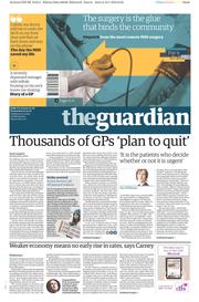 The Guardian () Newspaper Front Page for 20 January 2016
