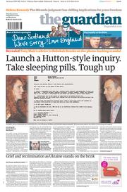 The Guardian () Newspaper Front Page for 20 February 2014