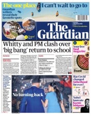 The Guardian () Newspaper Front Page for 20 February 2021