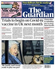 The Guardian () Newspaper Front Page for 20 March 2020