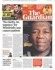The Guardian () Newspaper Front Page for 20 April 2018