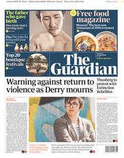The Guardian () Newspaper Front Page for 20 April 2019