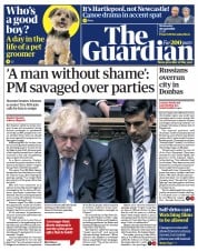 The Guardian () Newspaper Front Page for 20 April 2022