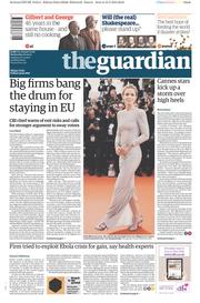 The Guardian () Newspaper Front Page for 20 May 2015