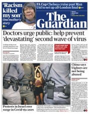 The Guardian () Newspaper Front Page for 20 July 2020