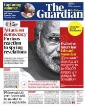 The Guardian () Newspaper Front Page for 20 July 2021