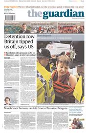 The Guardian () Newspaper Front Page for 20 August 2013