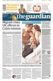The Guardian () Newspaper Front Page for 20 August 2015
