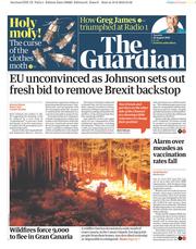 The Guardian () Newspaper Front Page for 20 August 2019
