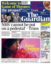 The Guardian () Newspaper Front Page for 20 August 2022