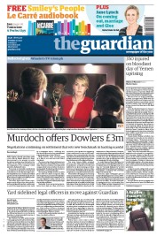 The Guardian () Newspaper Front Page for 20 September 2011