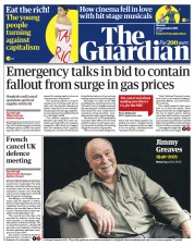 The Guardian () Newspaper Front Page for 20 September 2021