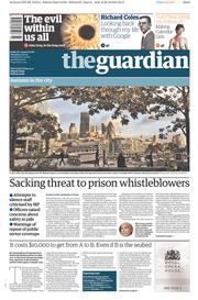 The Guardian () Newspaper Front Page for 21 October 2014